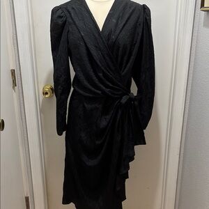 Vintage Argenti Pure Elegant Black Wrap Dress